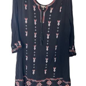 NWOT Neiman Marcus Women's Black Embroidered Tunic Dress